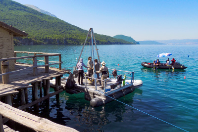 Coring at Lake Ohrid (North Macedonia)